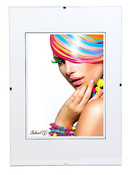 IDEAL TREND Bilderrahmen Rahmenlos Bildhalter Klarglas Bilderrahmen Wanddek günstig online kaufen