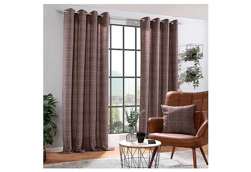 heimtexland Vorhang Dekoschal Wolle Tartan Karo Ösenschal Deko Gardine (1 S günstig online kaufen