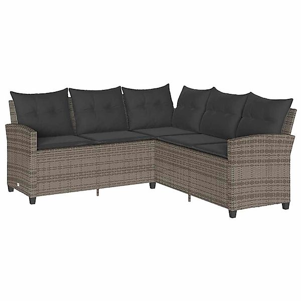vidaXL L-förmiges Couchsofa mit Kissen Graues Poly Rattan 365416 günstig online kaufen
