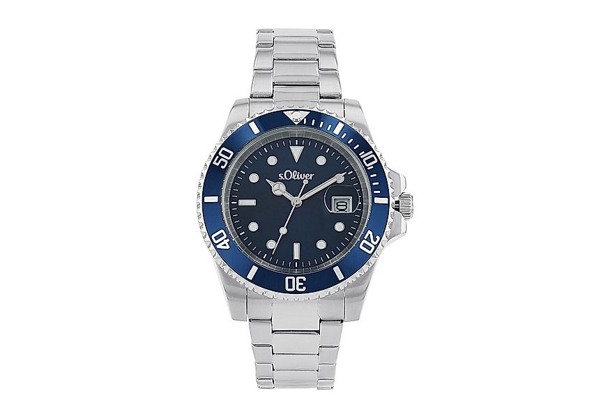 s.Oliver Quarzuhr 2036547, Armbanduhr, Herrenuhr, Edelstahlarmband, analog, günstig online kaufen