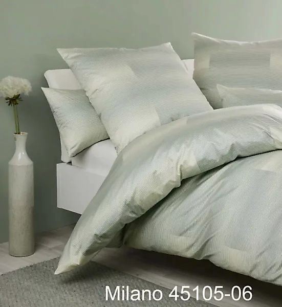 Janine Janine Mako-Satin Bettwäsche MILANO 45105 grün limette Größe:  80x80 günstig online kaufen