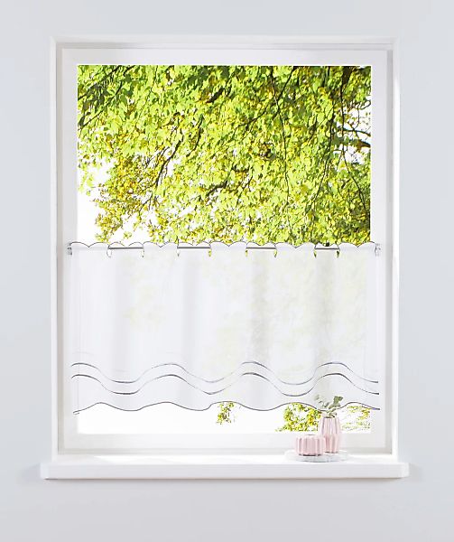 my home Scheibengardine "Betty" Stangendurchzug 1 Stk. tlg. Transparent, Po günstig online kaufen