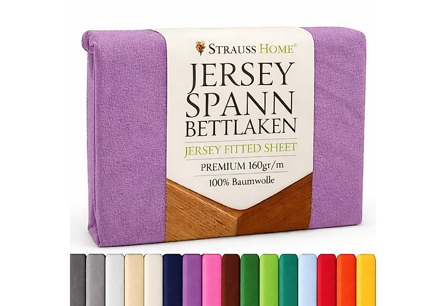 Strauss Home Spannbettlaken Premium 160 g/m² Gekämmte Baumwolle Jersey in H günstig online kaufen