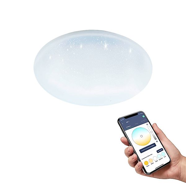 EGLO connect Deckenlampe Totari-Z, Ø38cm, 18W,Kristalleffekt günstig online kaufen