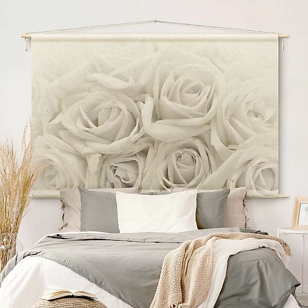 Wandteppich Weiße Rosen günstig online kaufen