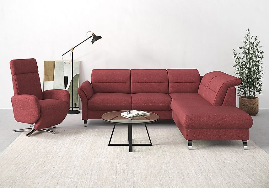 sit&more Ecksofa "Grenoble L-Form mit Federkern" wahlweise mit Bettfunktion günstig online kaufen
