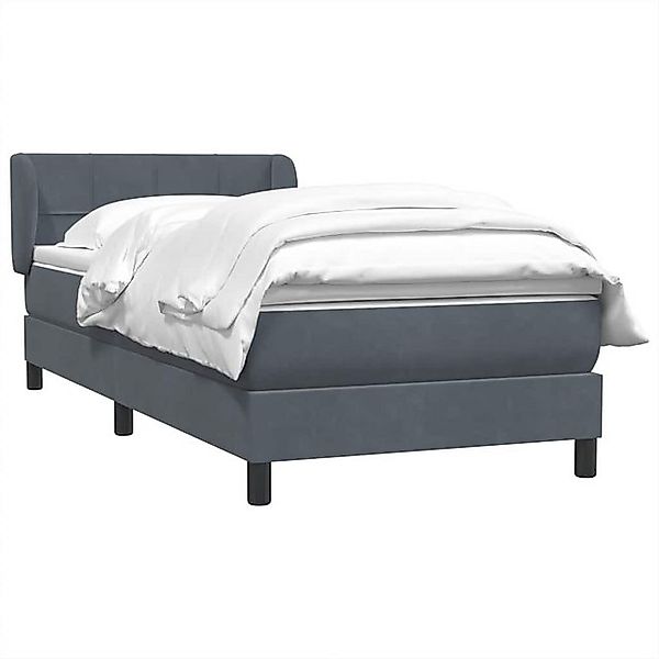 vidaXL Bett Boxspringbett mit Matratze Dunkelgrau 90x210 cm Samt günstig online kaufen