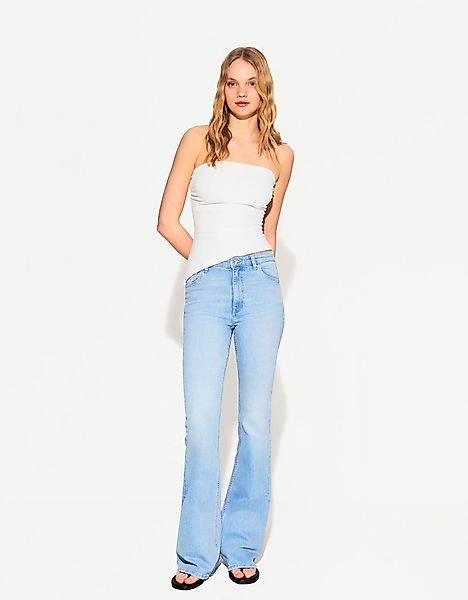 Bershka Bandeau-Top Mit Raffungen Damen Xs Grbrochenes Weiss günstig online kaufen