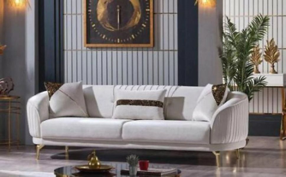 JVmoebel 3-Sitzer Edelstahl 3-Sitzer Wohnzimmermöbel Polstersofas Luxus Möb günstig online kaufen
