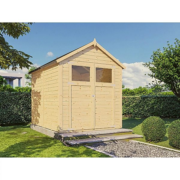 Bertilo Holz-Gartenhaus Sylt 180 cm x 238 cm Natur FSC® günstig online kaufen