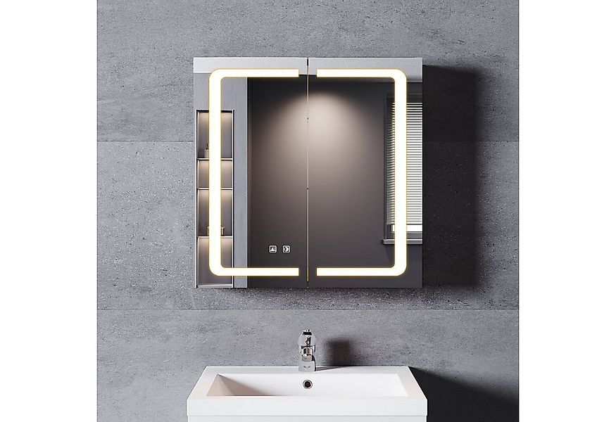 SONNI Badezimmerspiegelschrank Spiegelschrank Aluminum bad mit beleuchtung günstig online kaufen