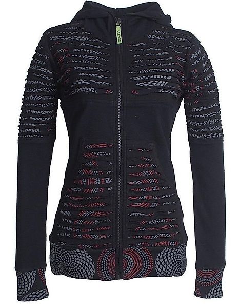 Vishes Kapuzensweatjacke Hoodie Kapuzenjacke mit Cutwork Patchwork (1-tlg) günstig online kaufen