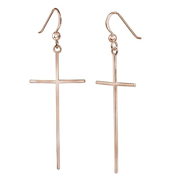 Materia Paar Ohrhänger Damen Rosegold Kreuz günstig online kaufen