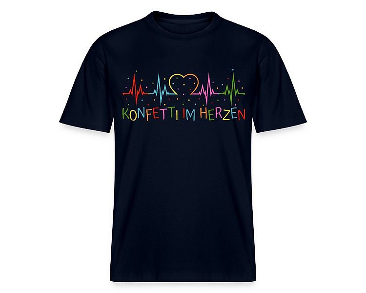 Spreadshirt T-Shirt Konfetti im Herzen Herzschlag Herz EKG Karneval Relaxed günstig online kaufen