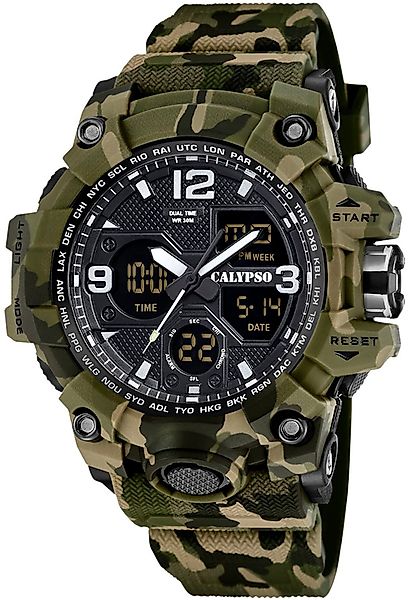 Calypso Quarzuhr Herrenuhr K5855-3 Grün Kunststoffband günstig online kaufen