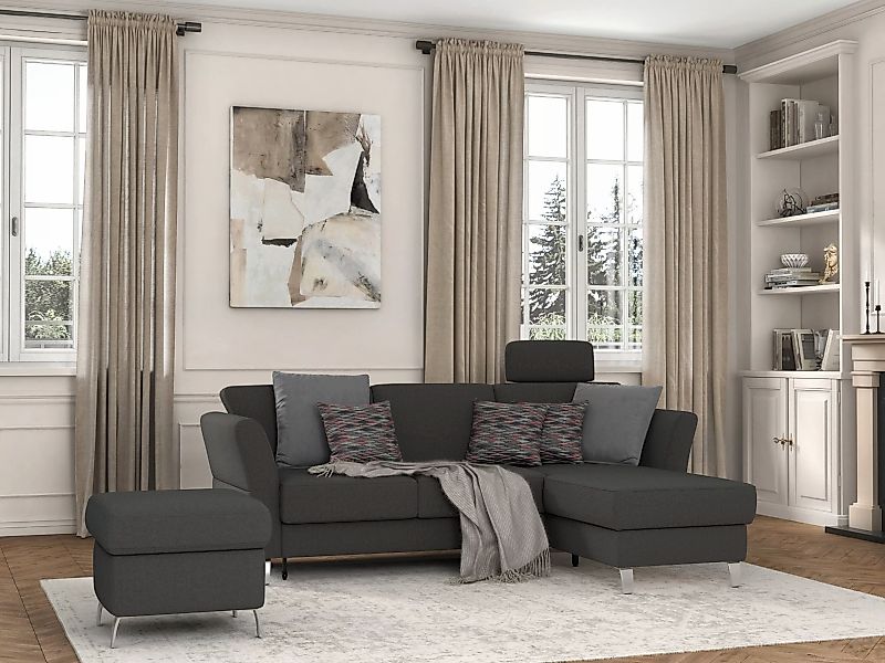 sit&more Ecksofa »Visby L-Form«, wahlweise mit Bettfunktion und Bettkasten, günstig online kaufen