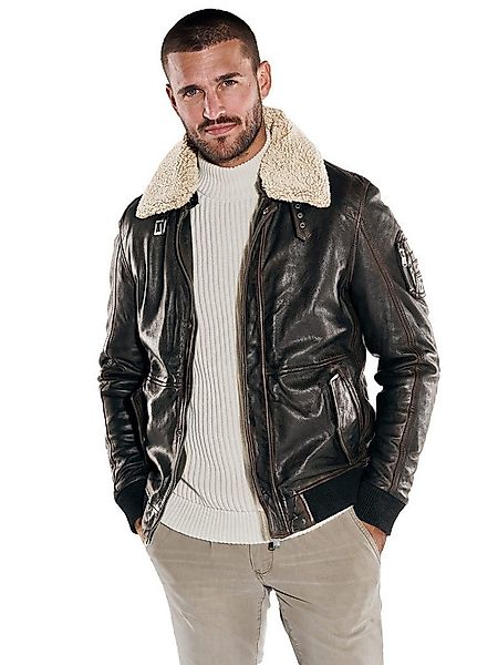 emilio adani Lederjacke emilio adani Herren Lederjacke slim fit, Dunkelbrau günstig online kaufen