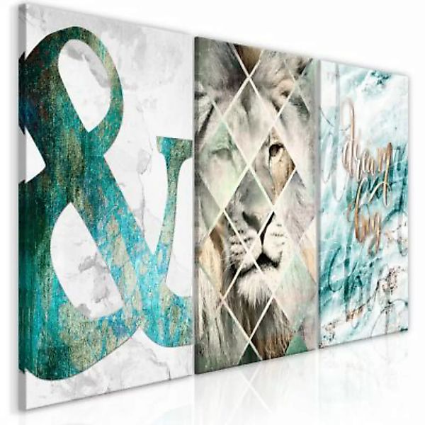 artgeist Wandbild Lion Dreams (3 Part) mehrfarbig Gr. 60 x 30 günstig online kaufen