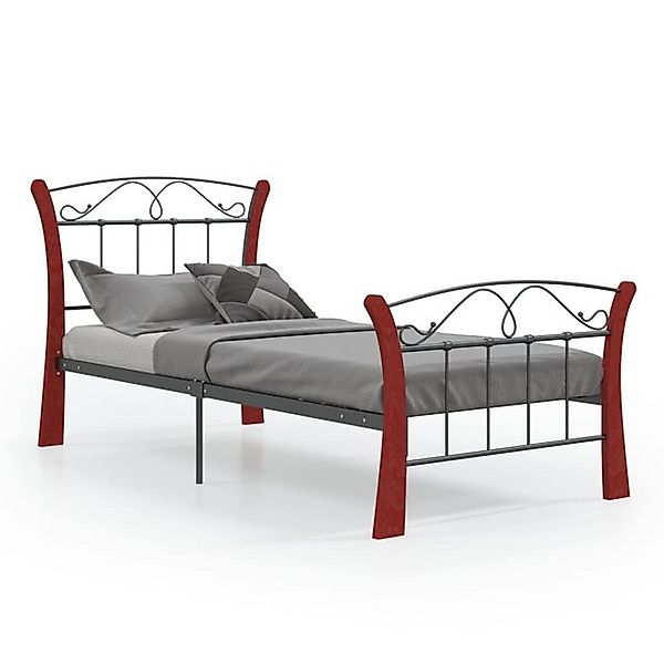 vidaXL Bettgestell, Bettrahmen Schwarz Metall 90x200 cm günstig online kaufen
