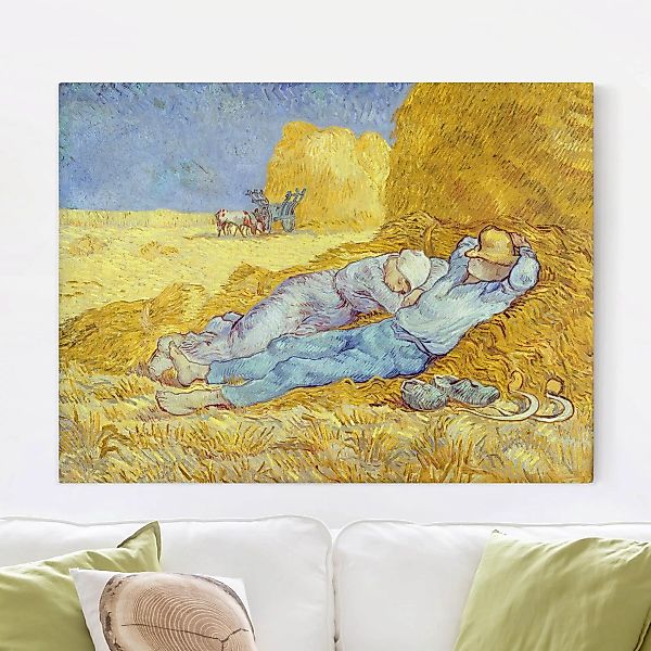 Leinwandbild Kunstdruck - Querformat Vincent van Gogh - Das Mittagsschläfch günstig online kaufen
