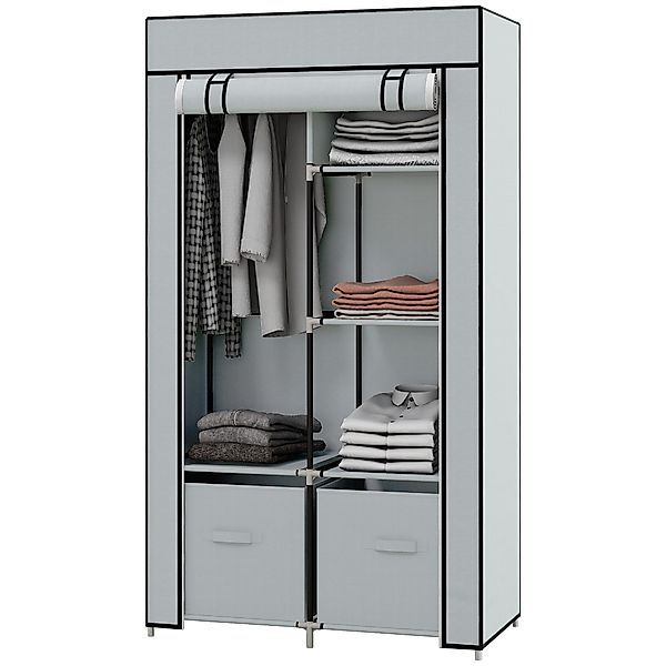 HOMCOM Stoffschrank Kleiderschrank mit 5 Fächern günstig online kaufen