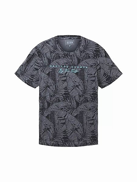 Tom Tailor Herren T-Shirt PALM PRINT - Regular Fit günstig online kaufen