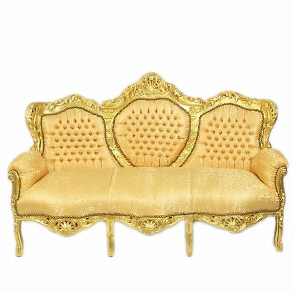 Casa Padrino 3-Sitzer Barock 3-er Sofa "King" Gold Muster / Gold - Möbel Ba günstig online kaufen
