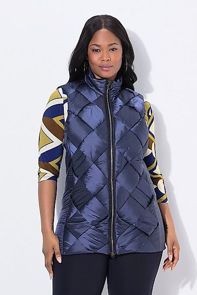 Ulla Popken Steppweste Long-Steppweste Stehkragen Two-Tone-Stepp ärmellos günstig online kaufen