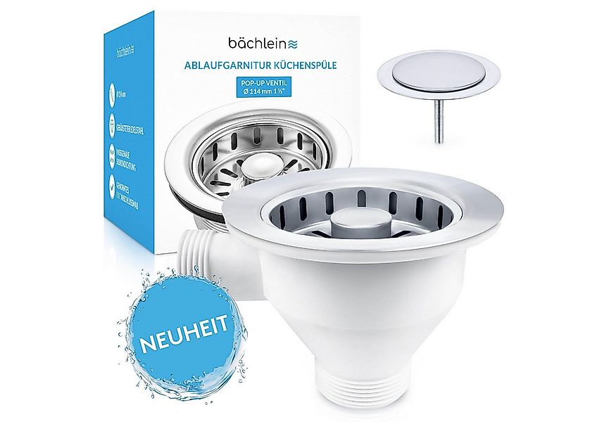 Bächlein Ablaufgarnitur Pop-up Küchenablauf, Ablaufgarnitur für Küchen-Spül günstig online kaufen