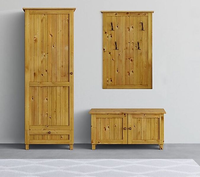 Home affaire Garderobenschrank »Juventus« 1 Stk. tlg. aus massiver Kiefer, günstig online kaufen