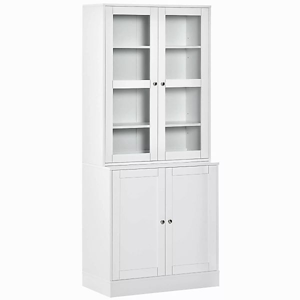 HOMCOM Bücherschrank 178,5 cm Hochschrank Vitrinenschrank mit Glastür 6 Fäc günstig online kaufen