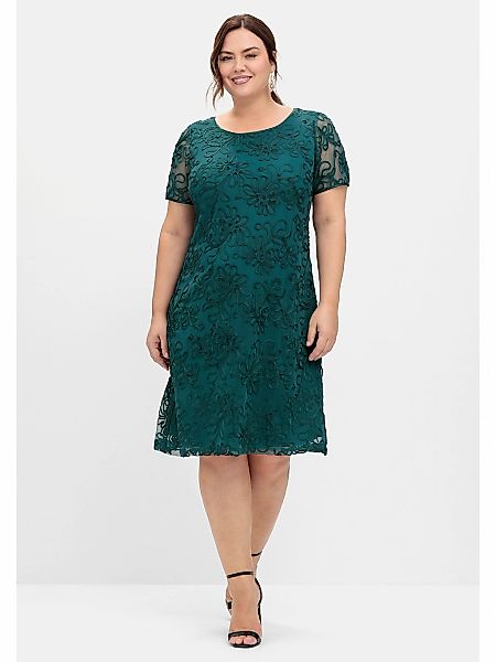 Sheego Abendkleid "Große Größen", aus Mesh, mit Zierborten günstig online kaufen