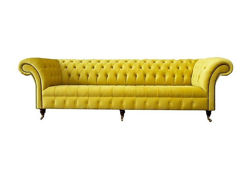 JVmoebel Chesterfield-Sofa Gelbe Sofa 4 Sitzer Couch Polster Sitz Garnitur günstig online kaufen
