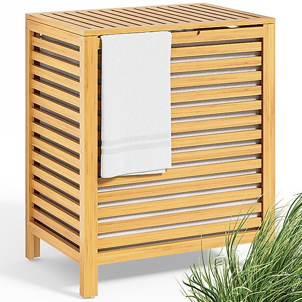 Wäschekorb Bambus 62L Wäschesack herausnehmbar günstig online kaufen