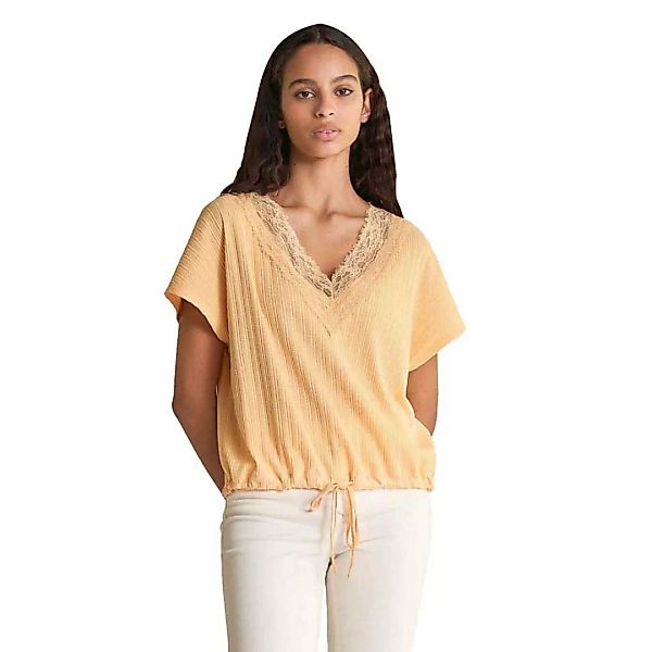 Salsa Jeans T-shirt Mit Spitze Am Ausschnitt M Yellow günstig online kaufen