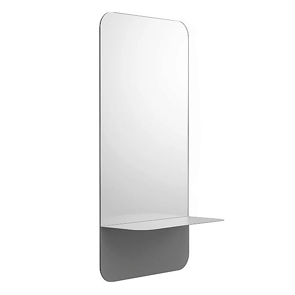 Normann Copenhagen - Horizon Wandspiegel vertikal - grau/Stahlregal pulvebe günstig online kaufen
