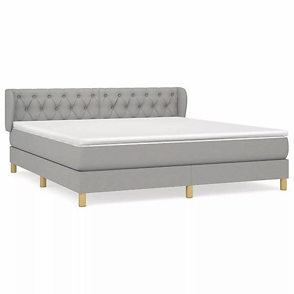 vidaXL Boxspringbett mit Matratze Hellgrau 160x200 cm Stoff1399987 günstig online kaufen