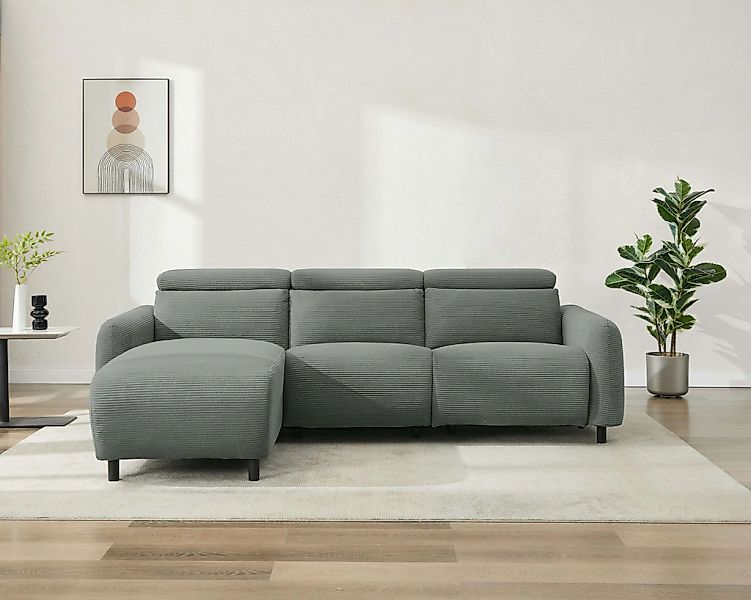Home affaire Ecksofa "SKAANE in Cord, L-Form, 274 cm, manuelle u. elektrisc günstig online kaufen