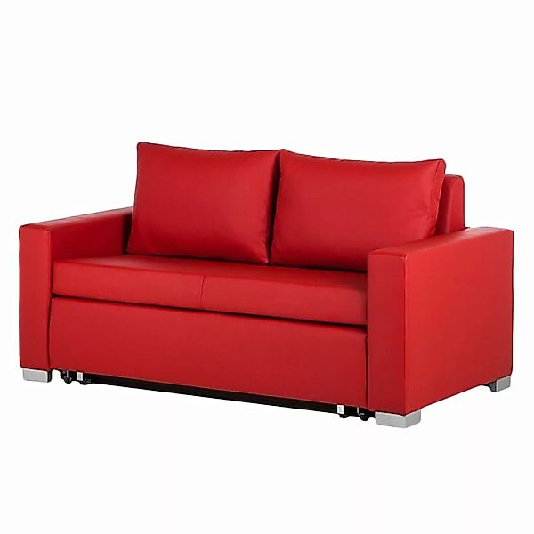 home24 mooved Schlafsofa Latina XIV Rot Kunstleder 190x90x90 cm (BxHxT) mit günstig online kaufen