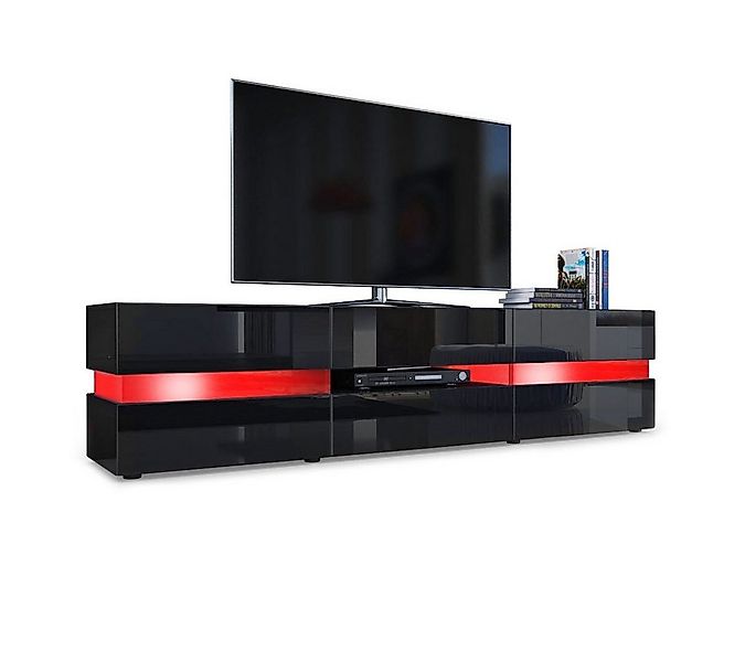 Vladon Lowboard Flow (TV-Kommode mit Ambient Light Verglasung, mit 2 Türen, günstig online kaufen