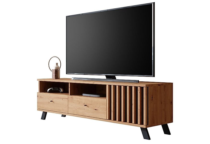 Newroom Lowboard Barea, TV Board Wandpaneel Wildeiche Anthrazit Modern TV S günstig online kaufen