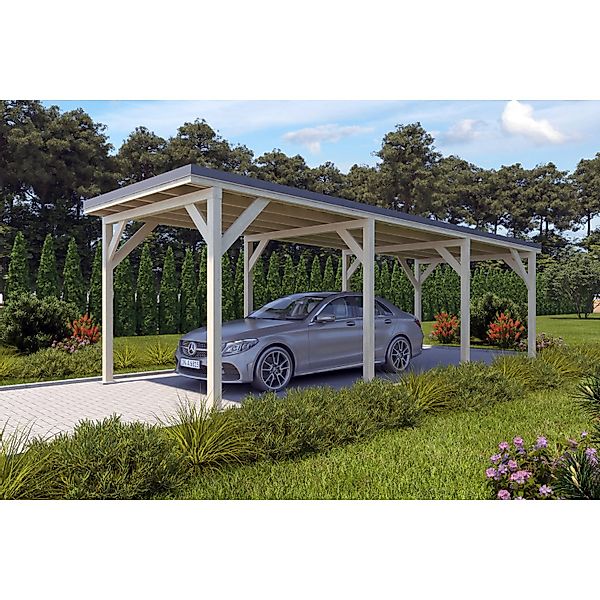 Holzbrüder Carport Ralf 26m² Natur-Dunkelgrau günstig online kaufen