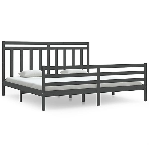 vidaXL Massivholzbett Grau 200x200 cm1119010 günstig online kaufen
