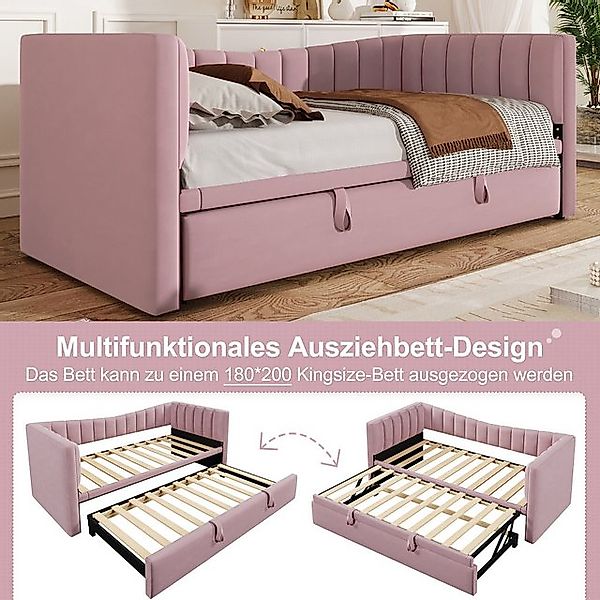 Merax Daybett 90x200cm/180x200cm mit Ausziehbett (1 tlg), Polsterbett Sofab günstig online kaufen