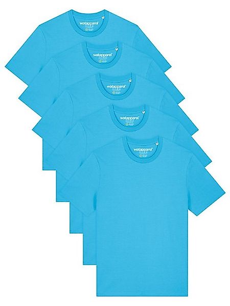 wat? Apparel T-Shirt 5er Multipack Bio Basic T-Shirt Aqua Blue günstig online kaufen