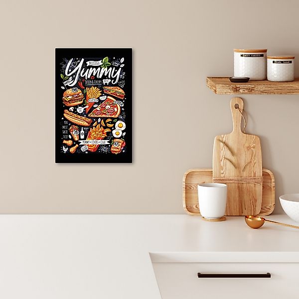 OneMillionCanvasses® Leinwandbild Fast Food - Speisekarte günstig online kaufen