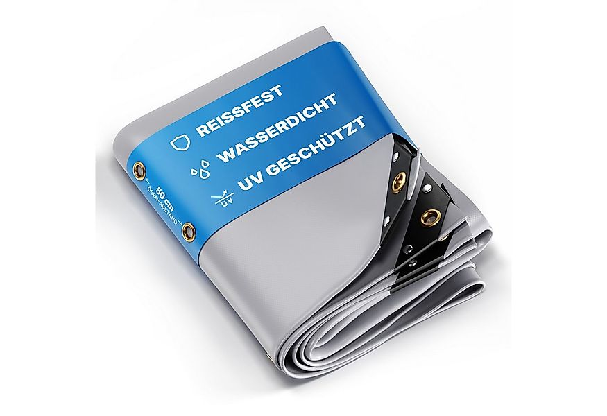 NEMAXX Schutzplane 150×500 cm – 450 g/m²–7,5 m²–Grau–100 % wasserdicht & UV günstig online kaufen