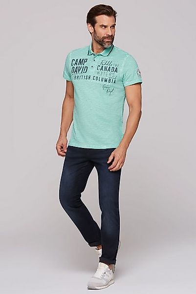 CAMP DAVID Poloshirt kurzarm, mit Print und Stickereien günstig online kaufen