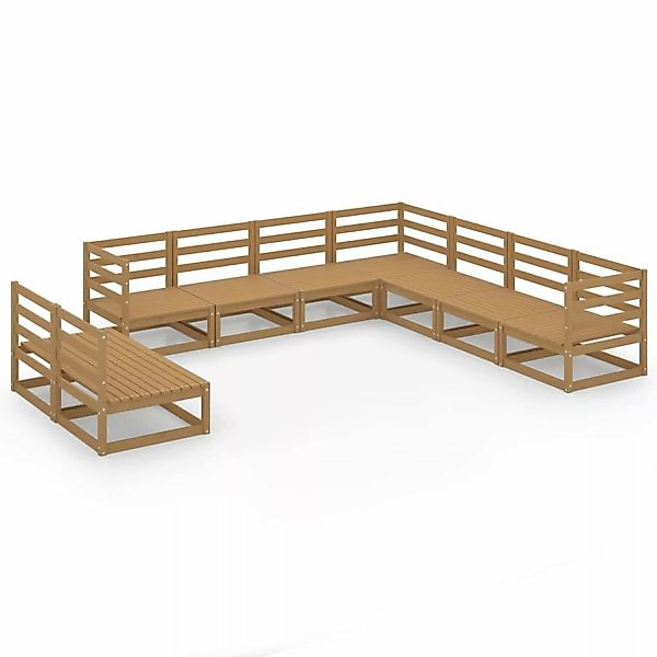 vidaXL 9-tlg Garten-Lounge-Set Honigbraun Massivholz Kiefer Modell 19 günstig online kaufen