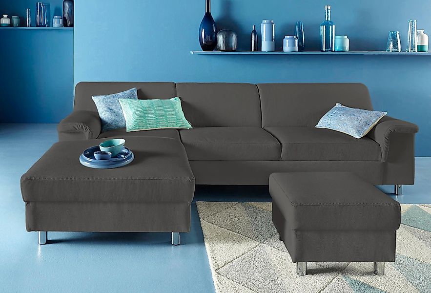 INOSIGN Ecksofa "Jamie, modern und elegant, Fußhöhe 9cm, L-Form,", wahlweis günstig online kaufen
